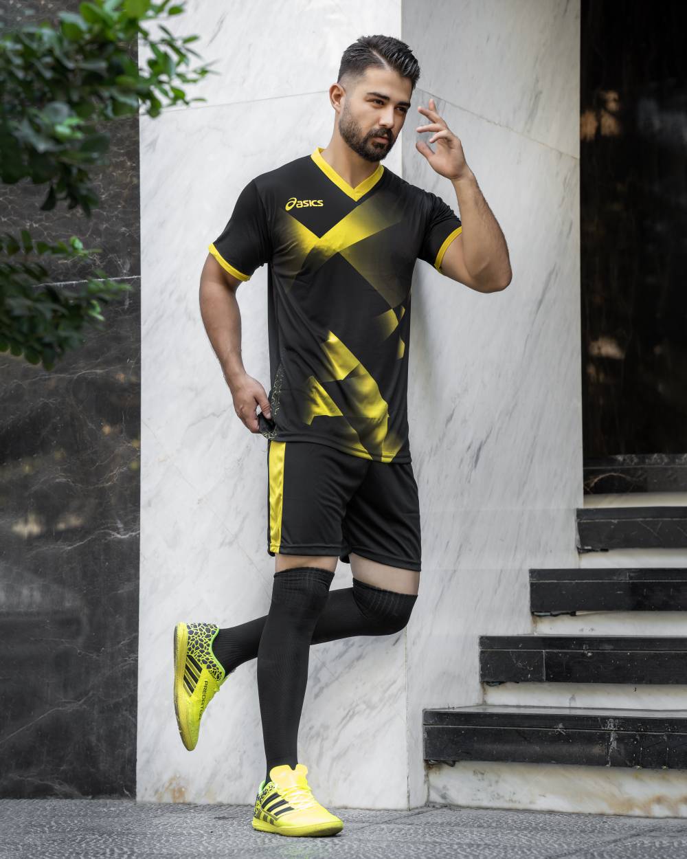 تیشرت و شورت والیبالی ASICS مشکی کد ۱۰۲۳
