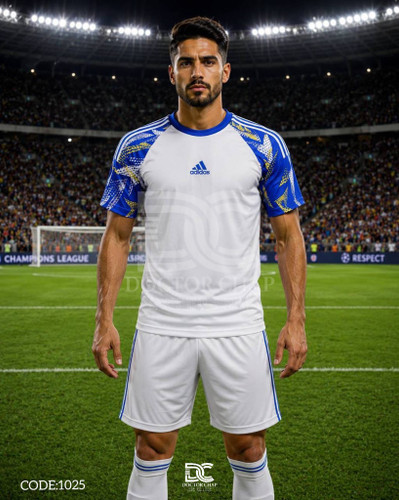 تیشرت و شورت آدیداس(ADIDAS) سفید_آبی کد ۱۰۲۵